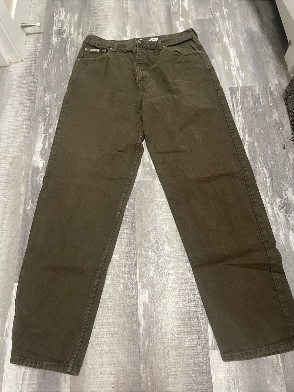 Men’s Olive Green Calvin Klein Straight Leg Jeans